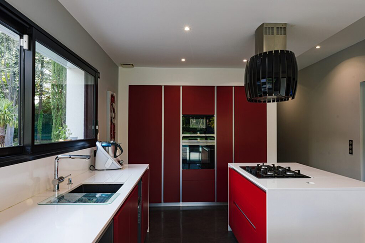cuisine rouge moderne architecte